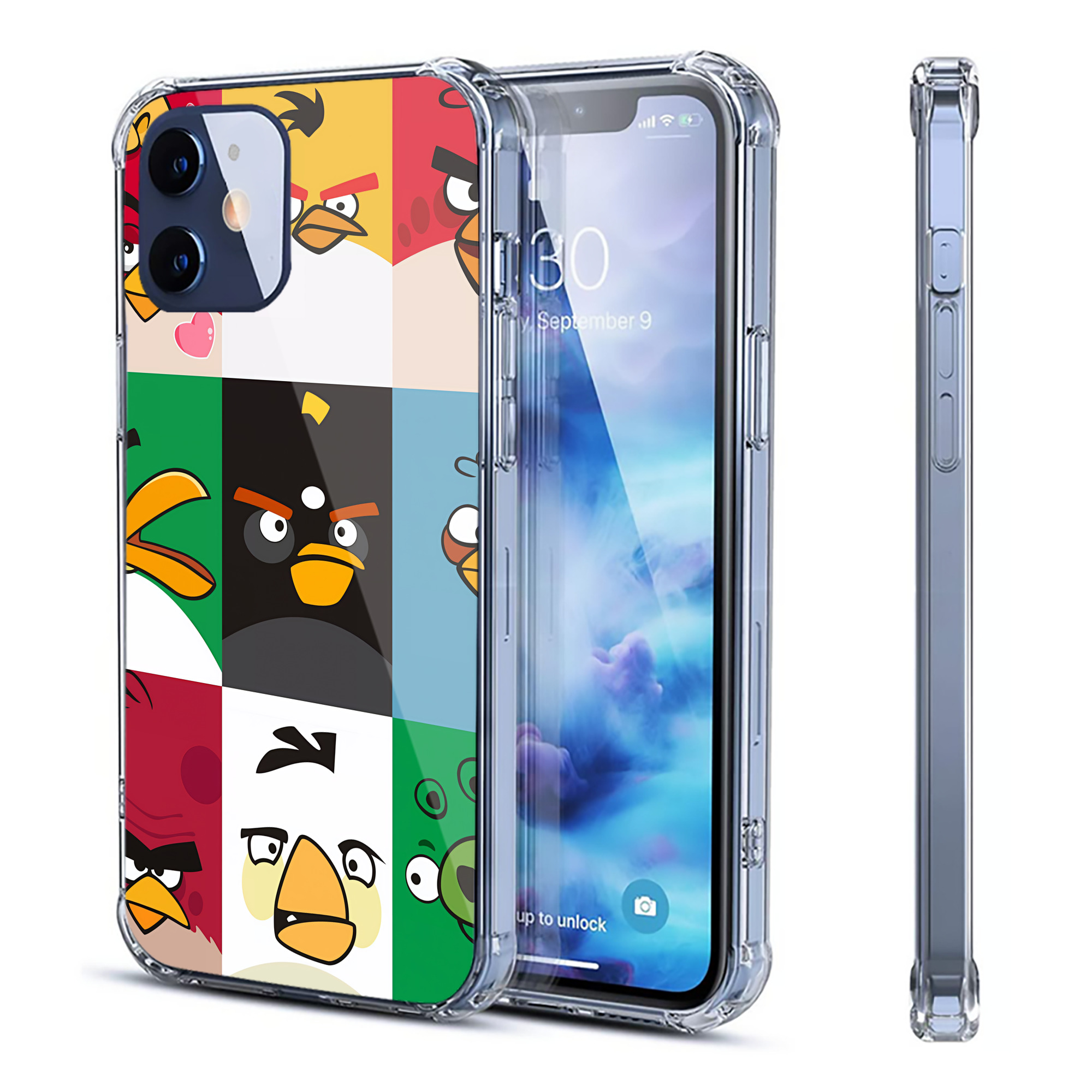 （画像用） Angry Birds アングリーバード 【iPhone 12シリーズ対応】透明スマホケース（クリアソフトケース）